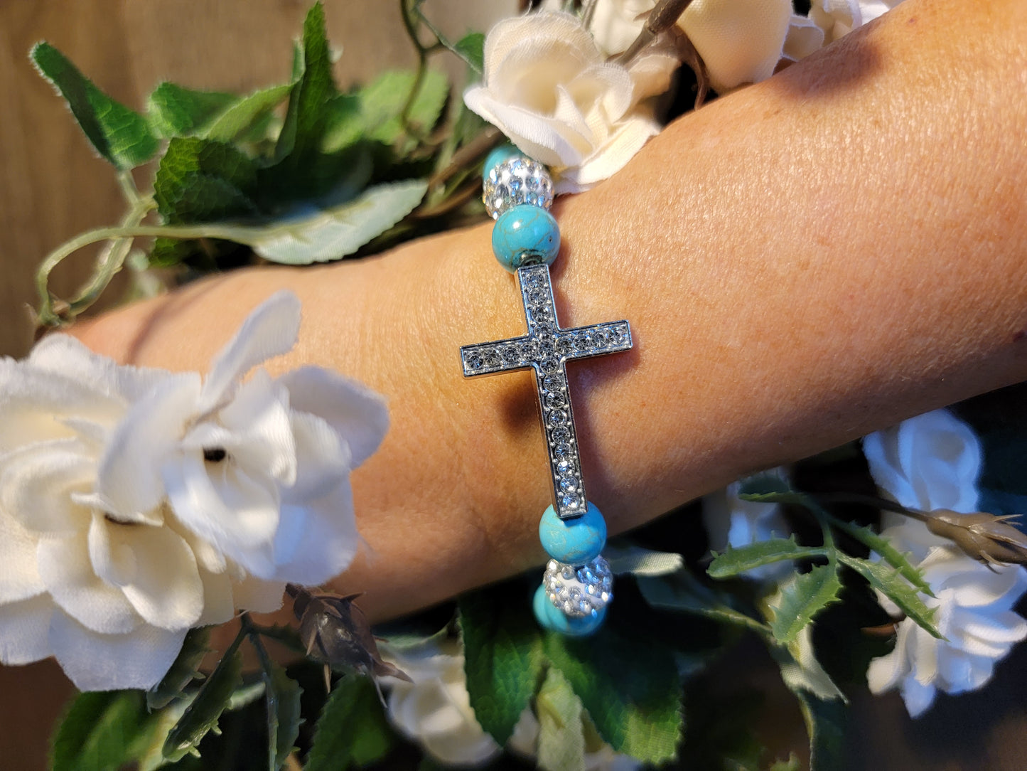 Turquoise Cross Bracelet