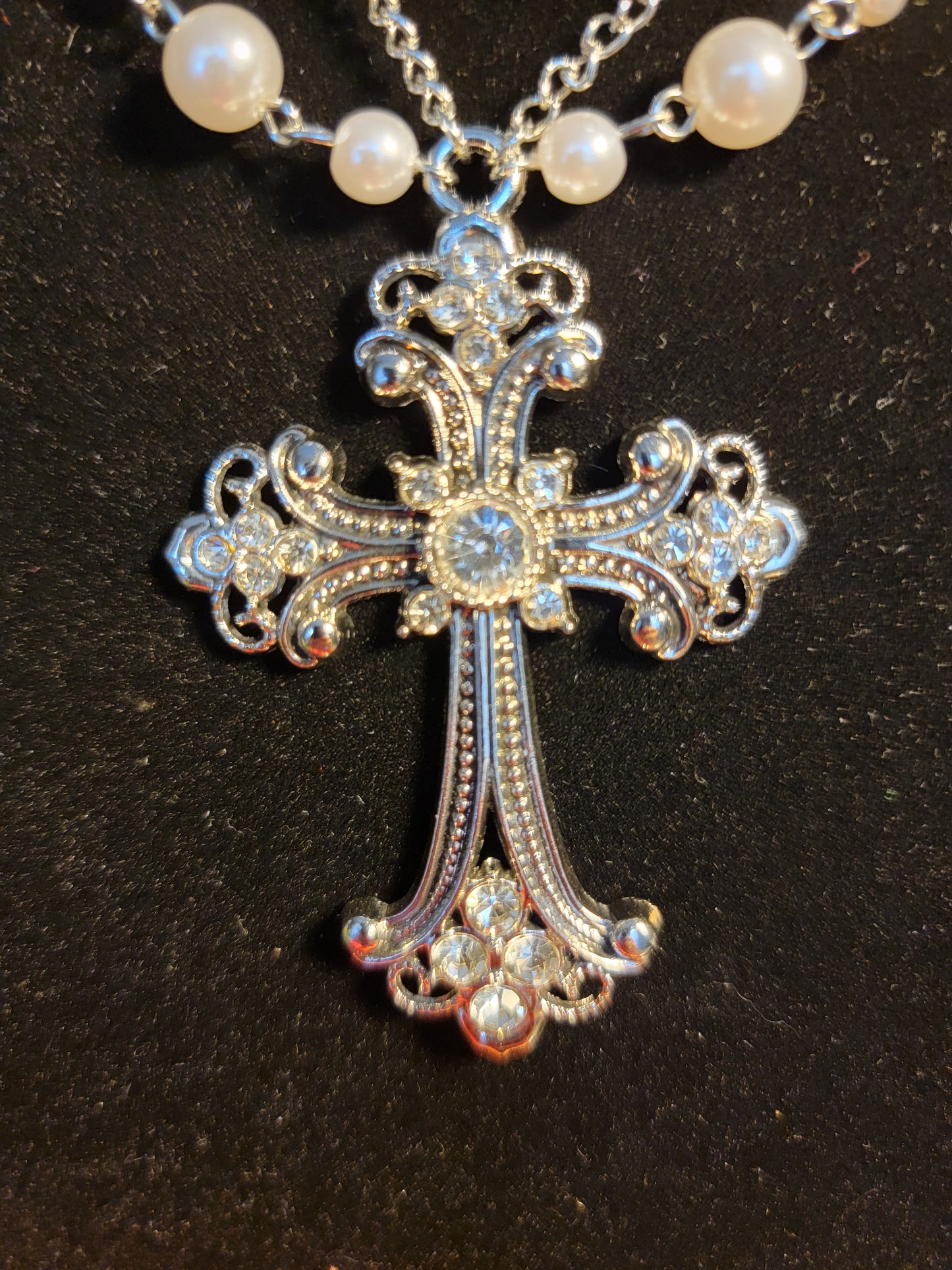 Victorian Multi-Layer Necklace with Cross