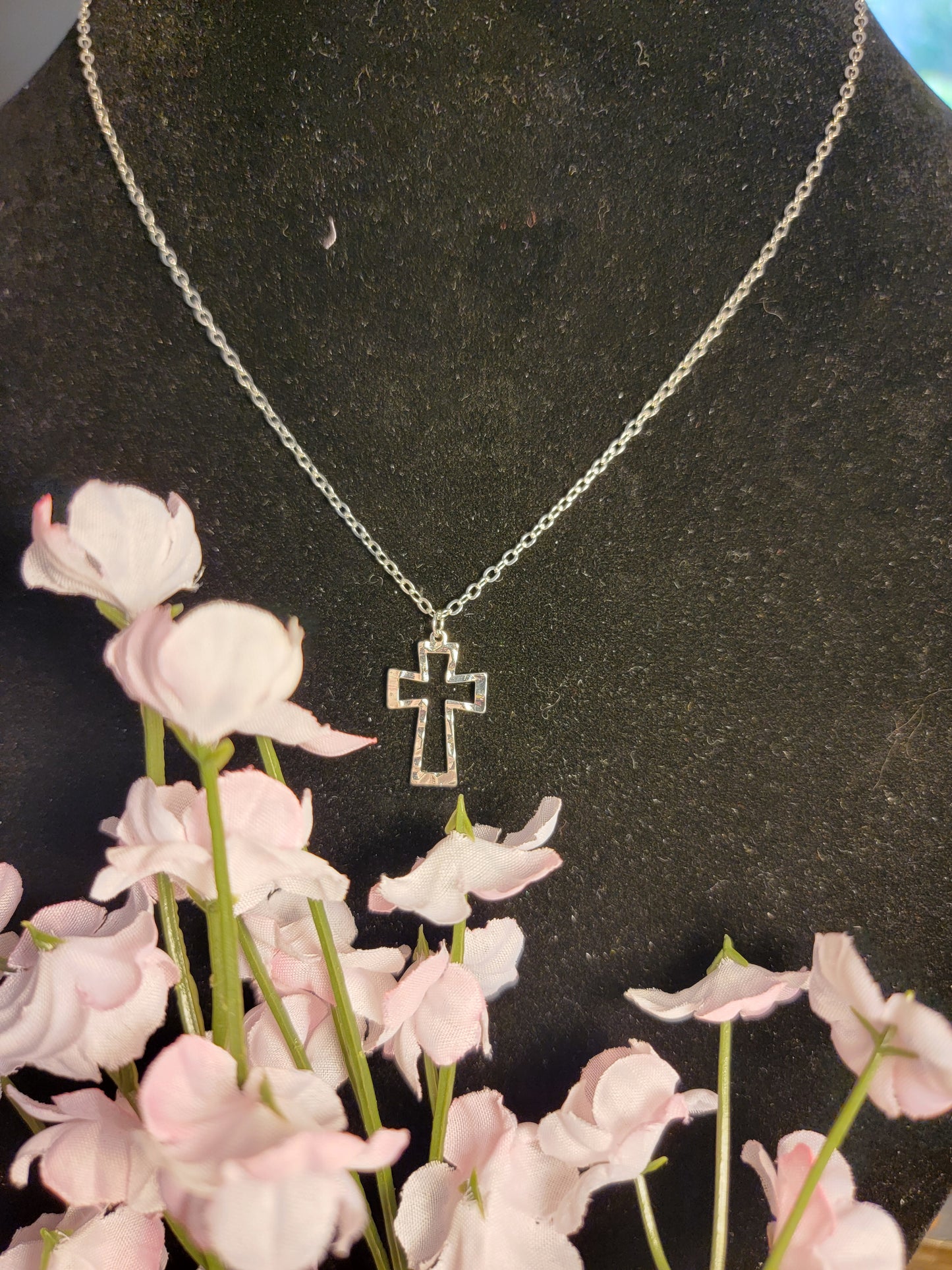 Hollow cross necklace