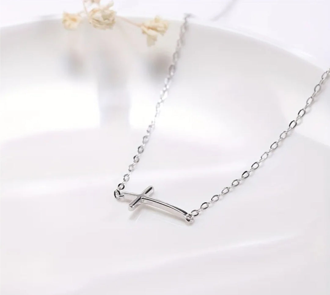 Thin 925 Silver Cross Anklet