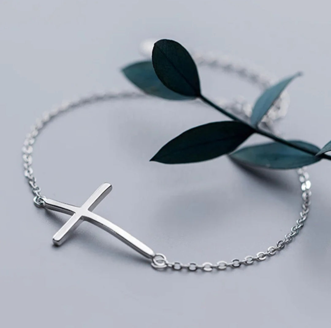 Sterling Silver Cross Anklet