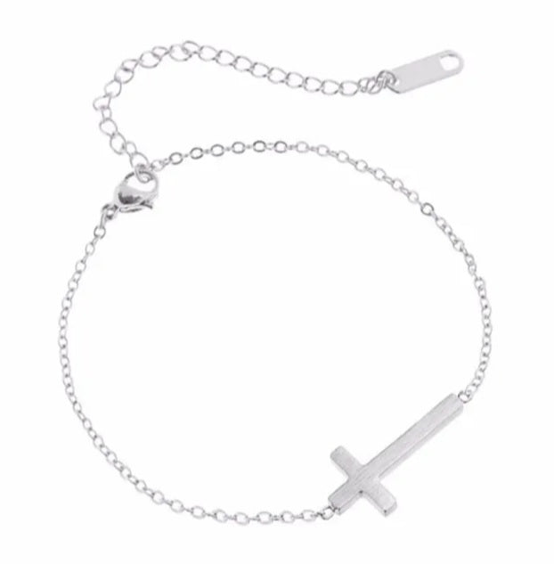 Sterling Silver Cross Anklet