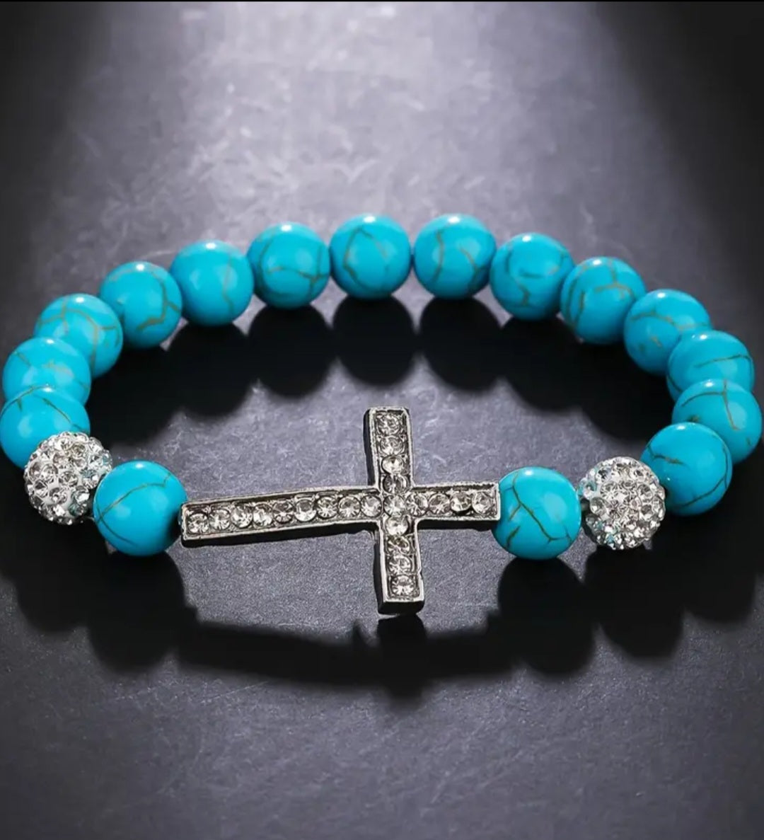 Turquoise Cross Bracelet