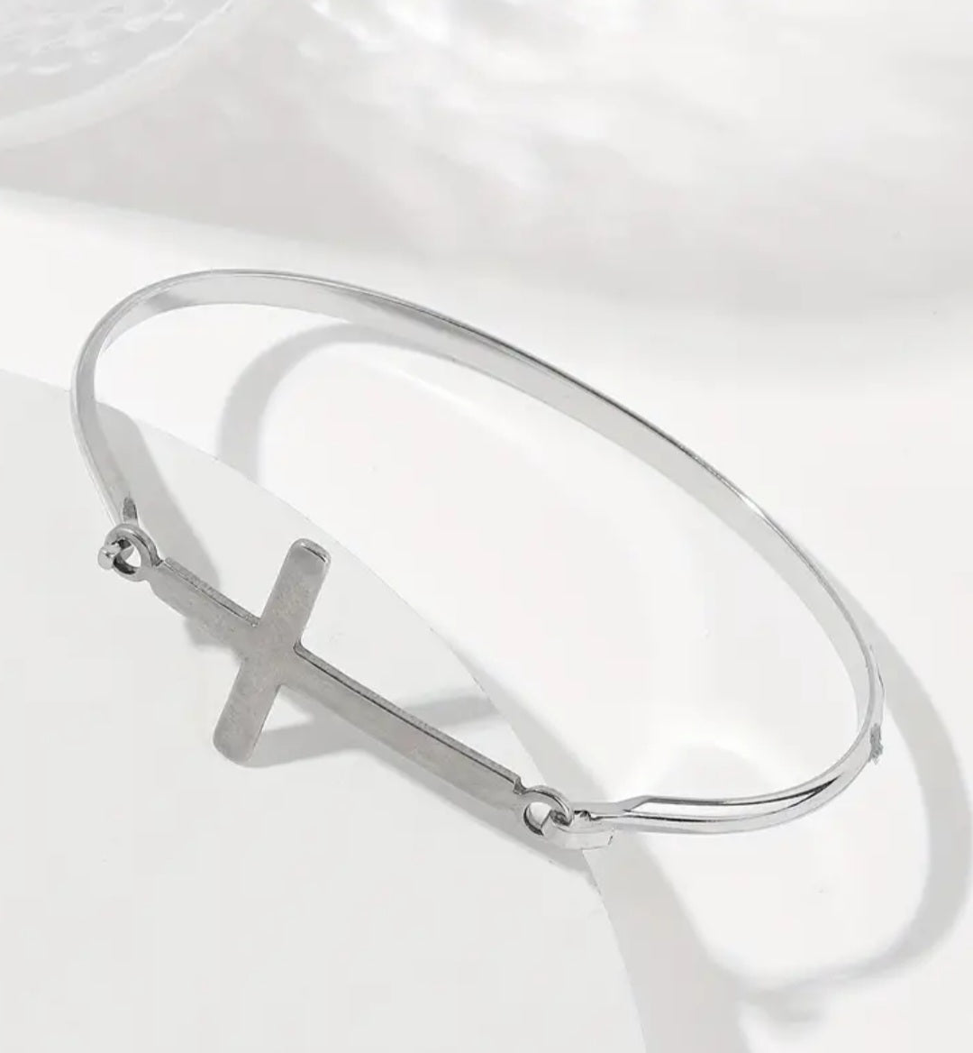Stainless Steal Bangle Cross Bracelet