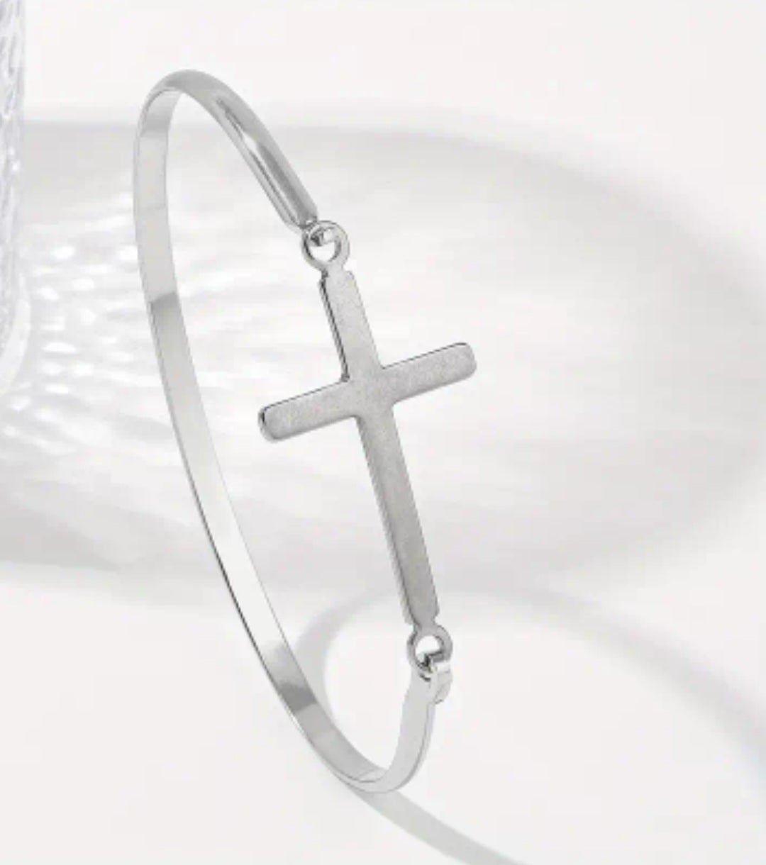 Stainless Steal Bangle Cross Bracelet