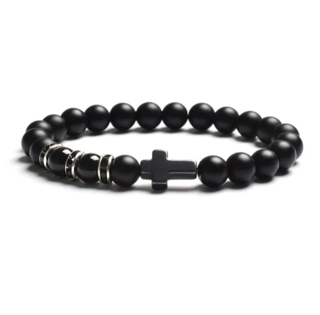 Black Onyx Cross Bracelet