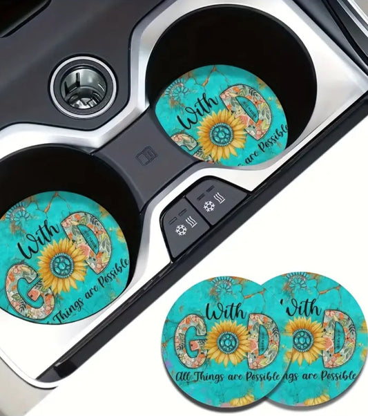 Car Cup Holder Coasters - All Things Are Possible