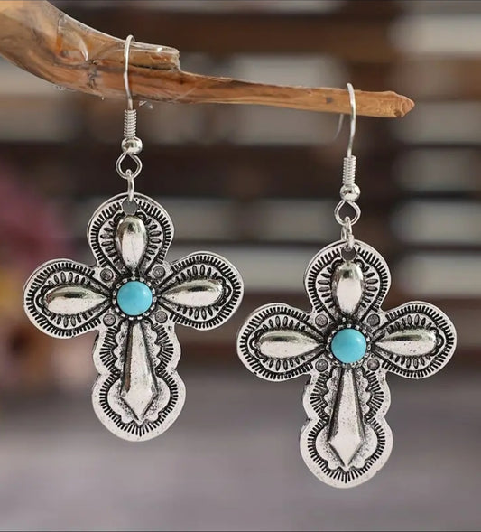 Boho Style Turquoise Dangle Earrings