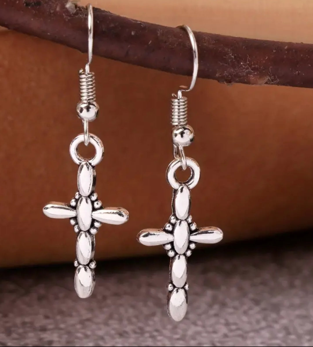 Simple Vintage Cross Dangle Earrings