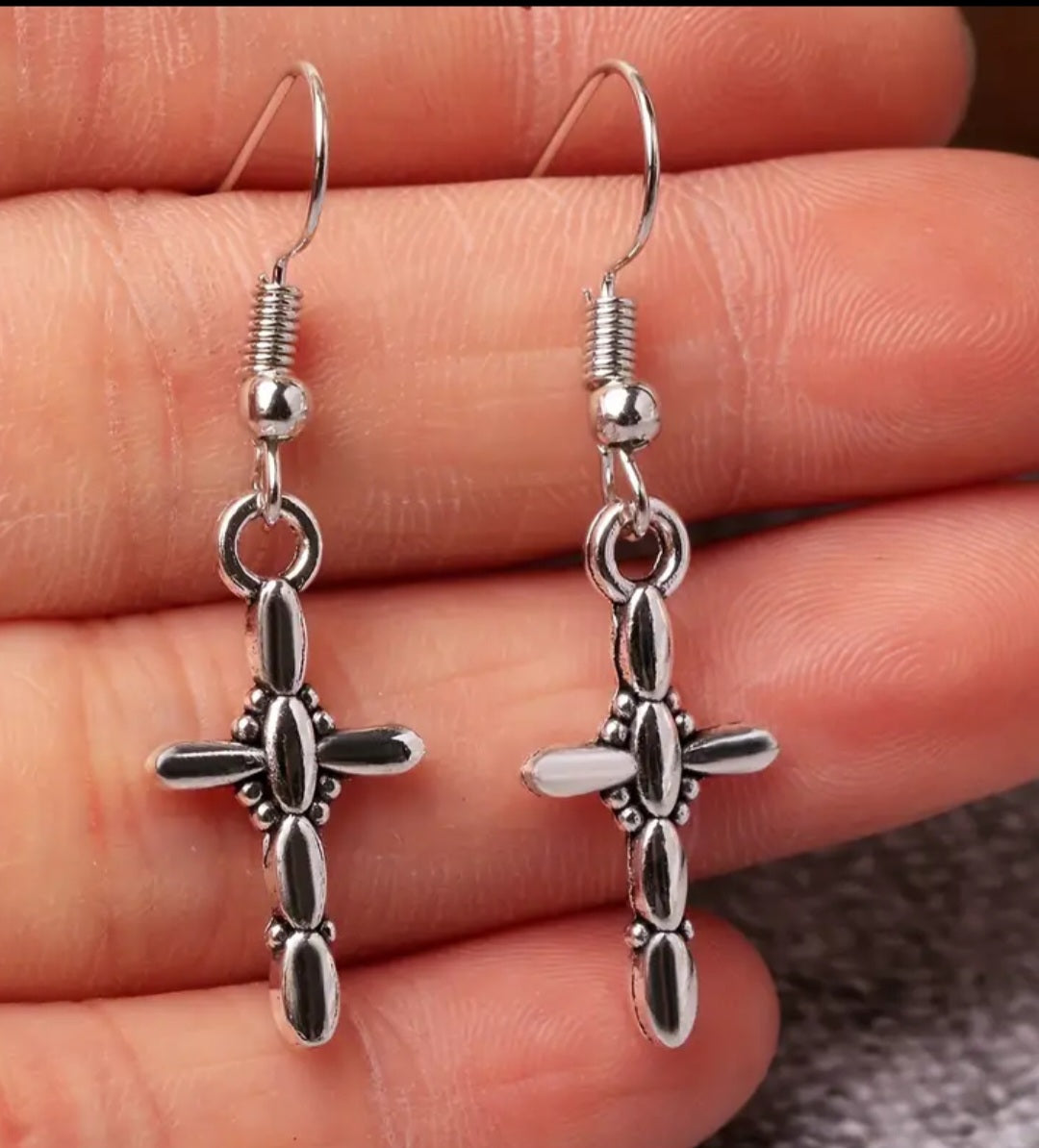 Simple Vintage Cross Dangle Earrings