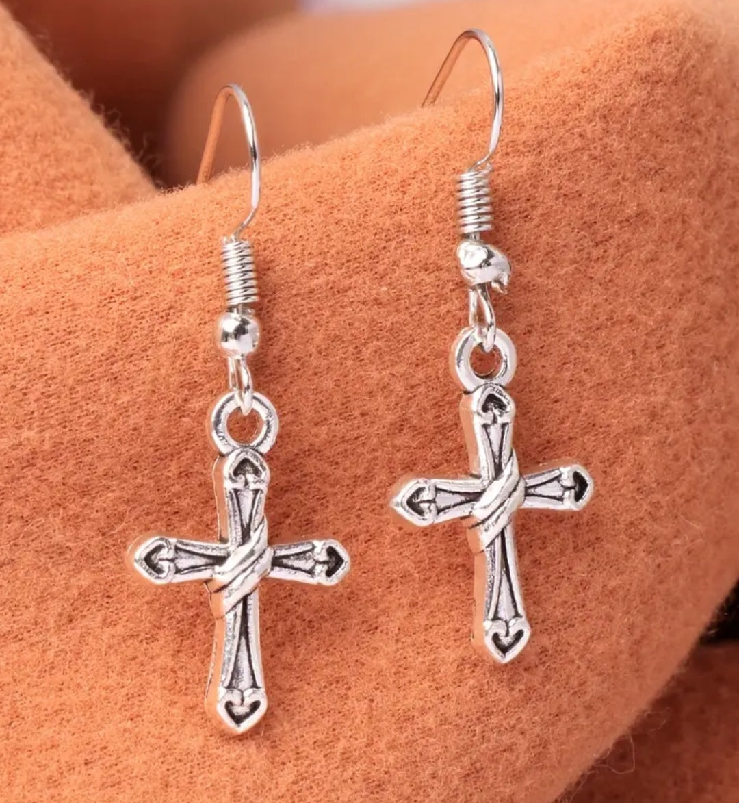 Simple Vintage Cross Wrap Dangle Earrings