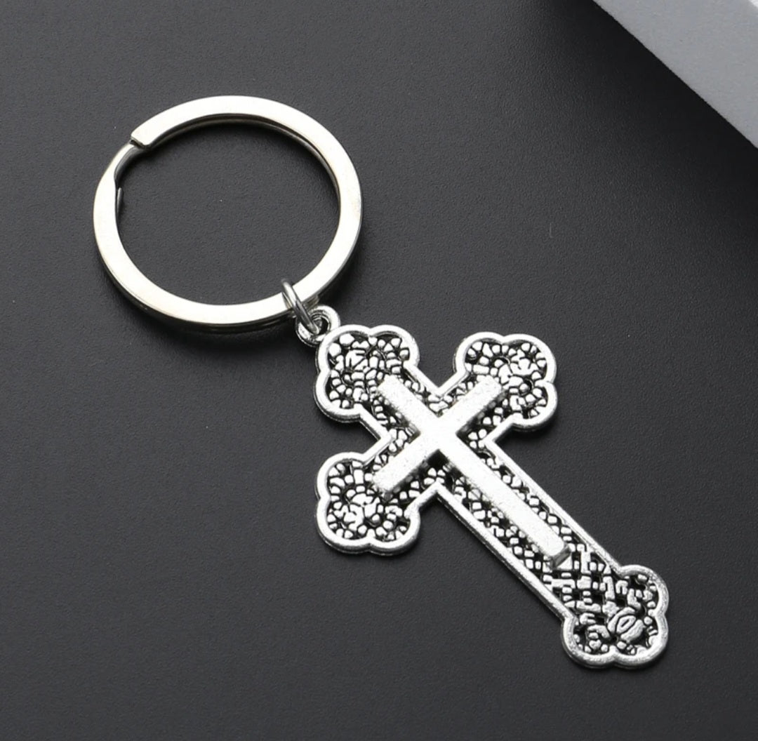 Elegant Cross Key Chain