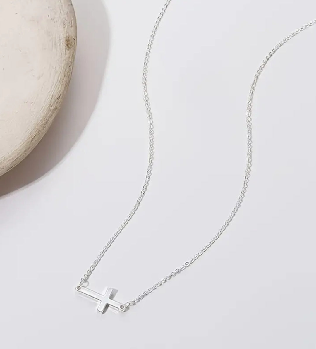 Sterling Silver Dainty Cross Necklace