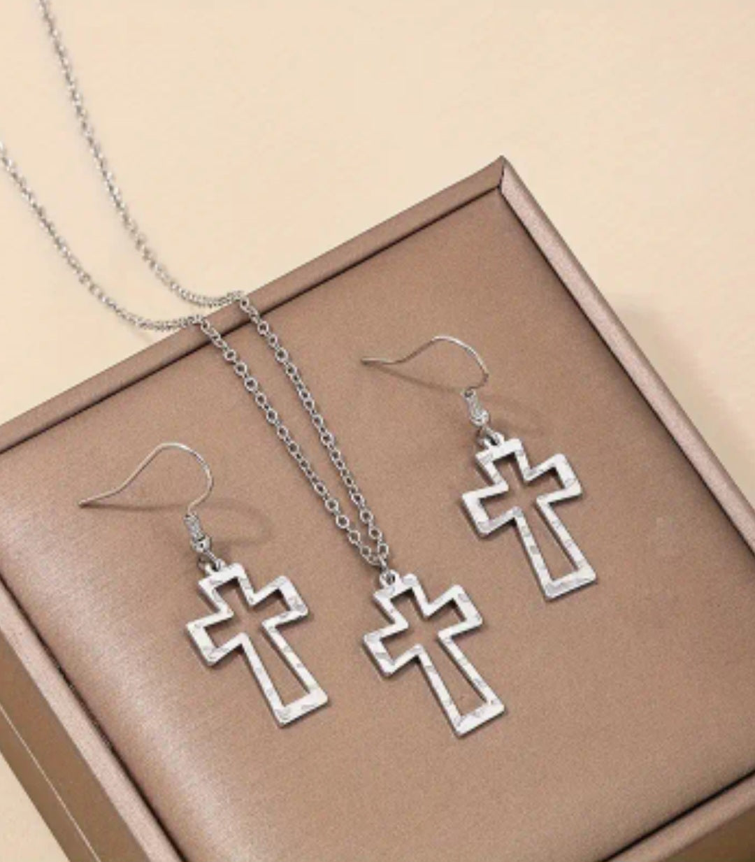 Hollow cross earrings