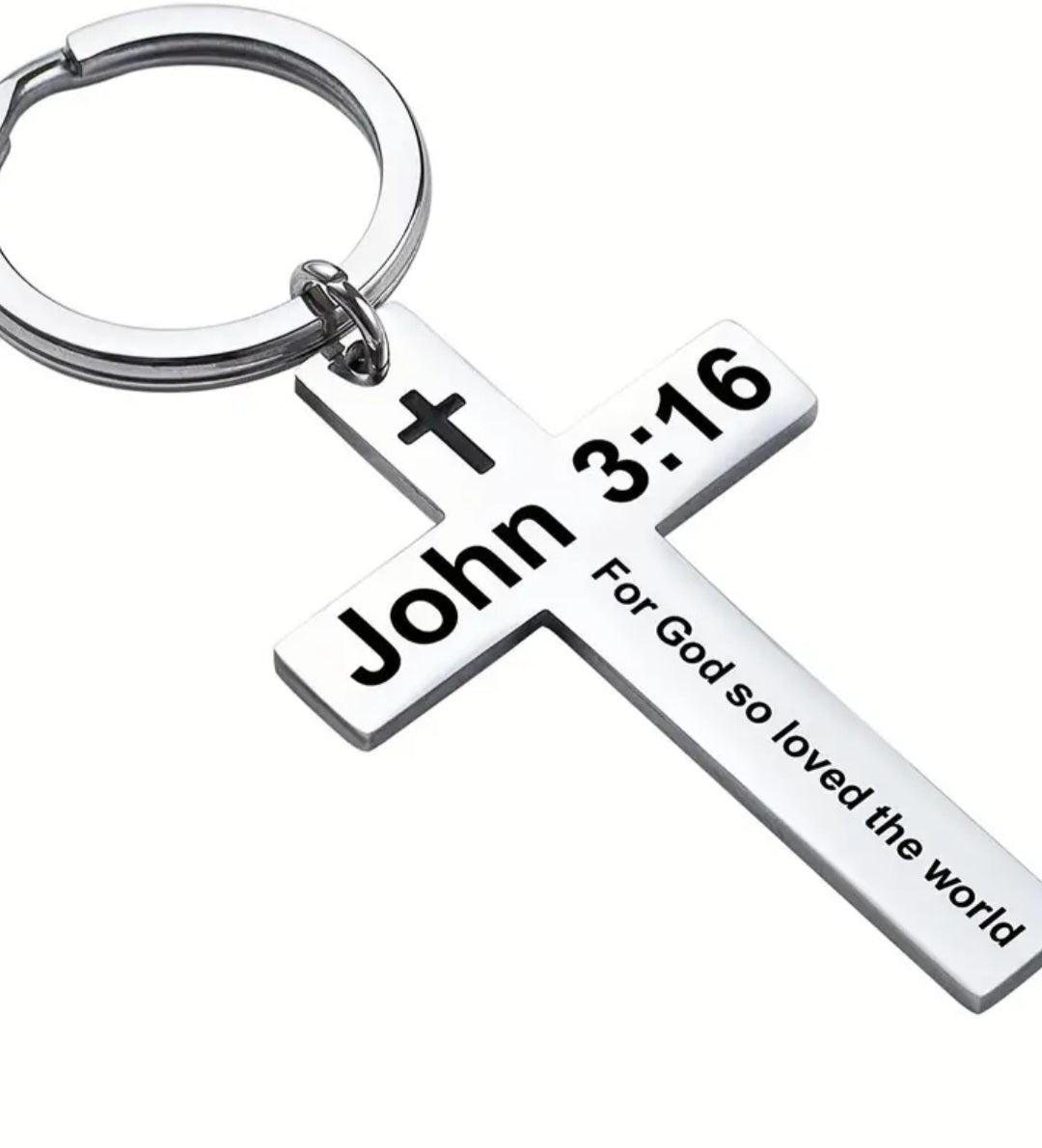 John 3:16 Cross Key Chain