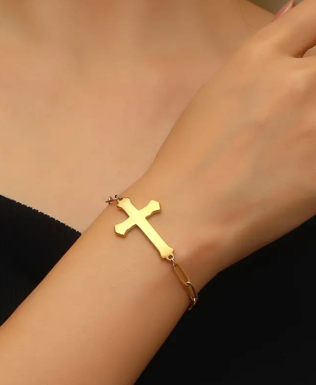 Gold cross bracelet