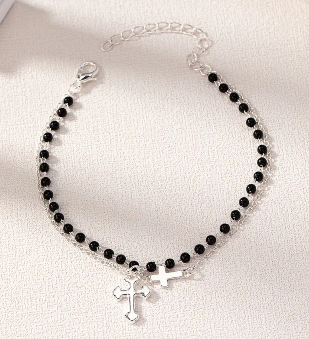 Double Layer Cross Anklet