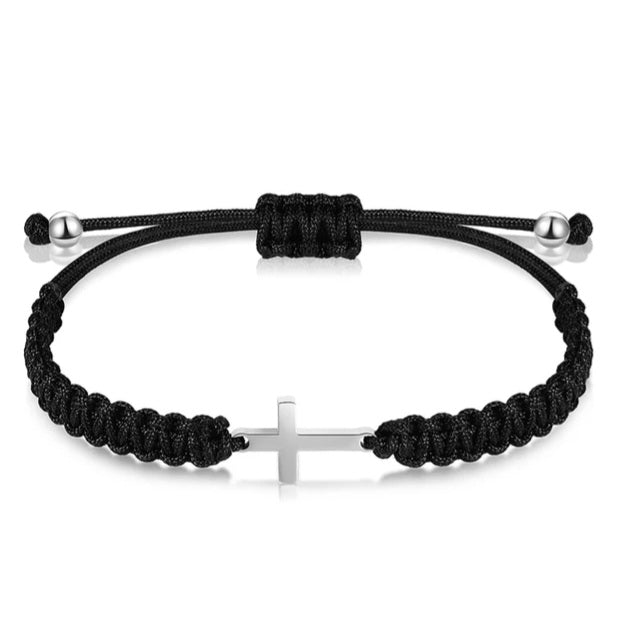 Braded Rope Cross Bracelet