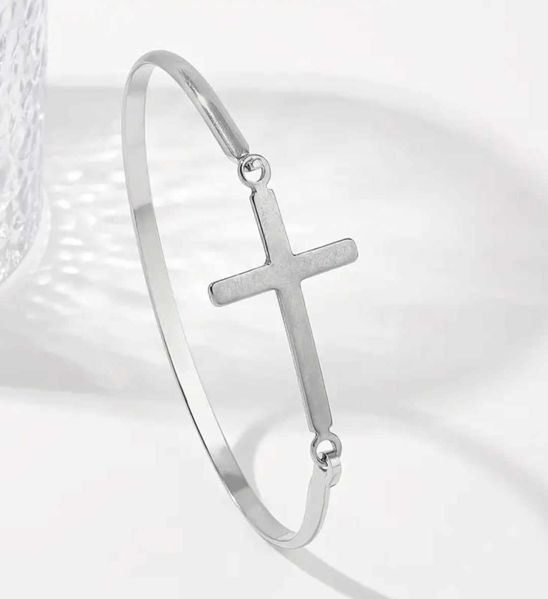 Stainless Steal Bangle Cross Bracelet