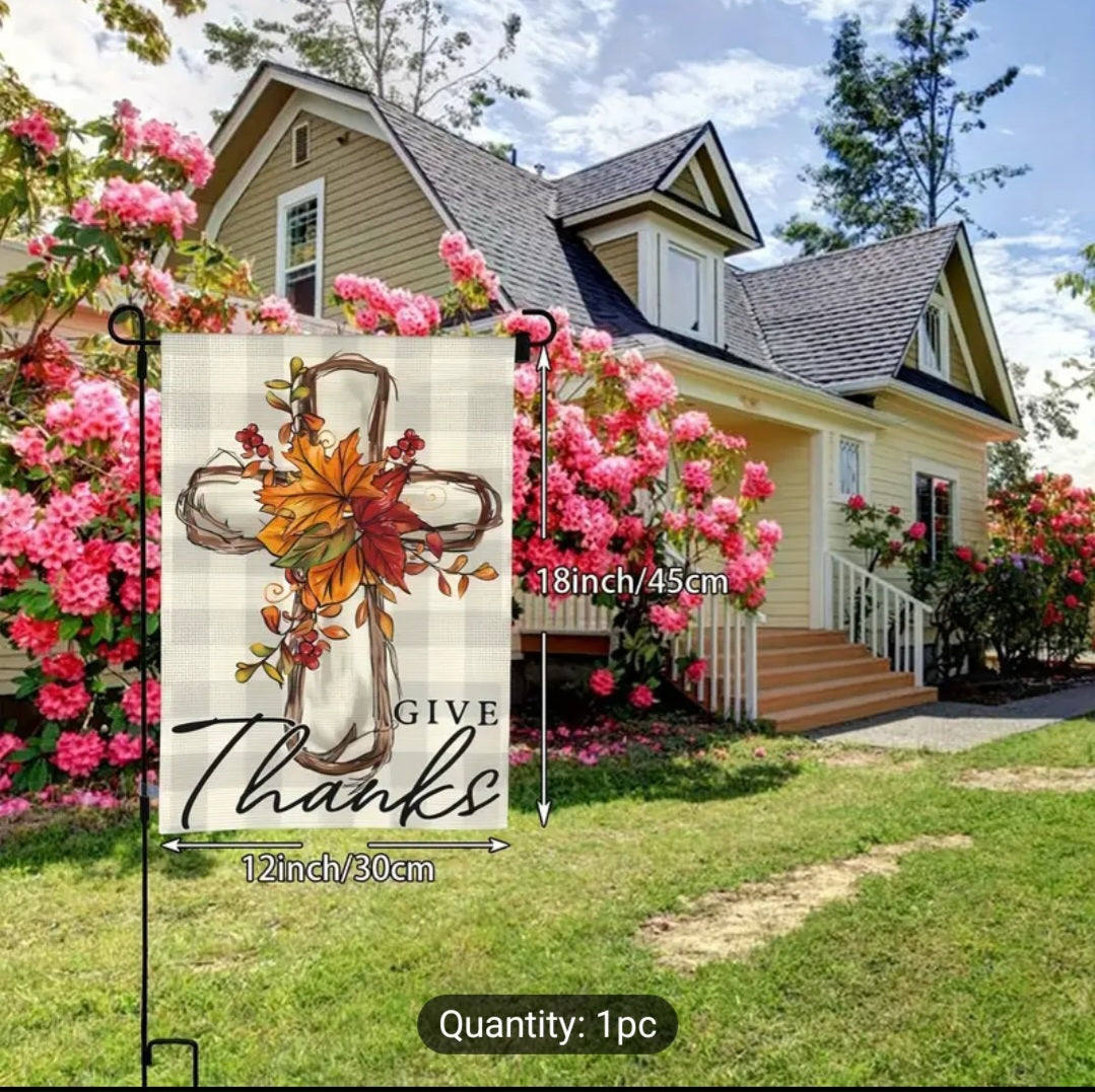 Give Thanks Garden Flag