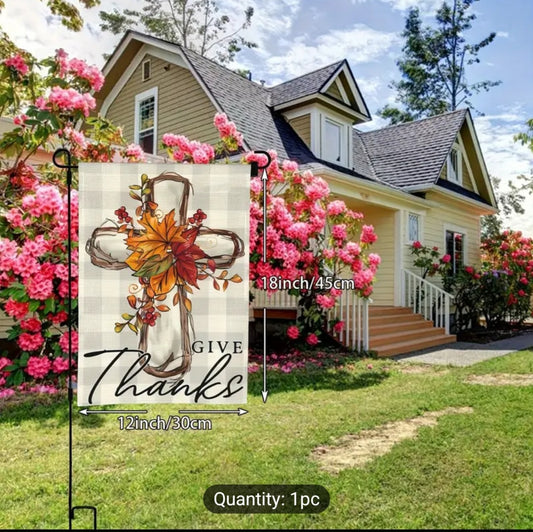 Give Thanks Garden Flag