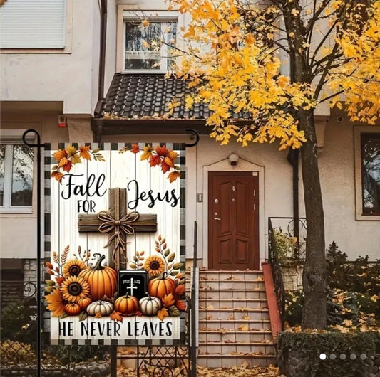 Fall For Jesus Garden Flag