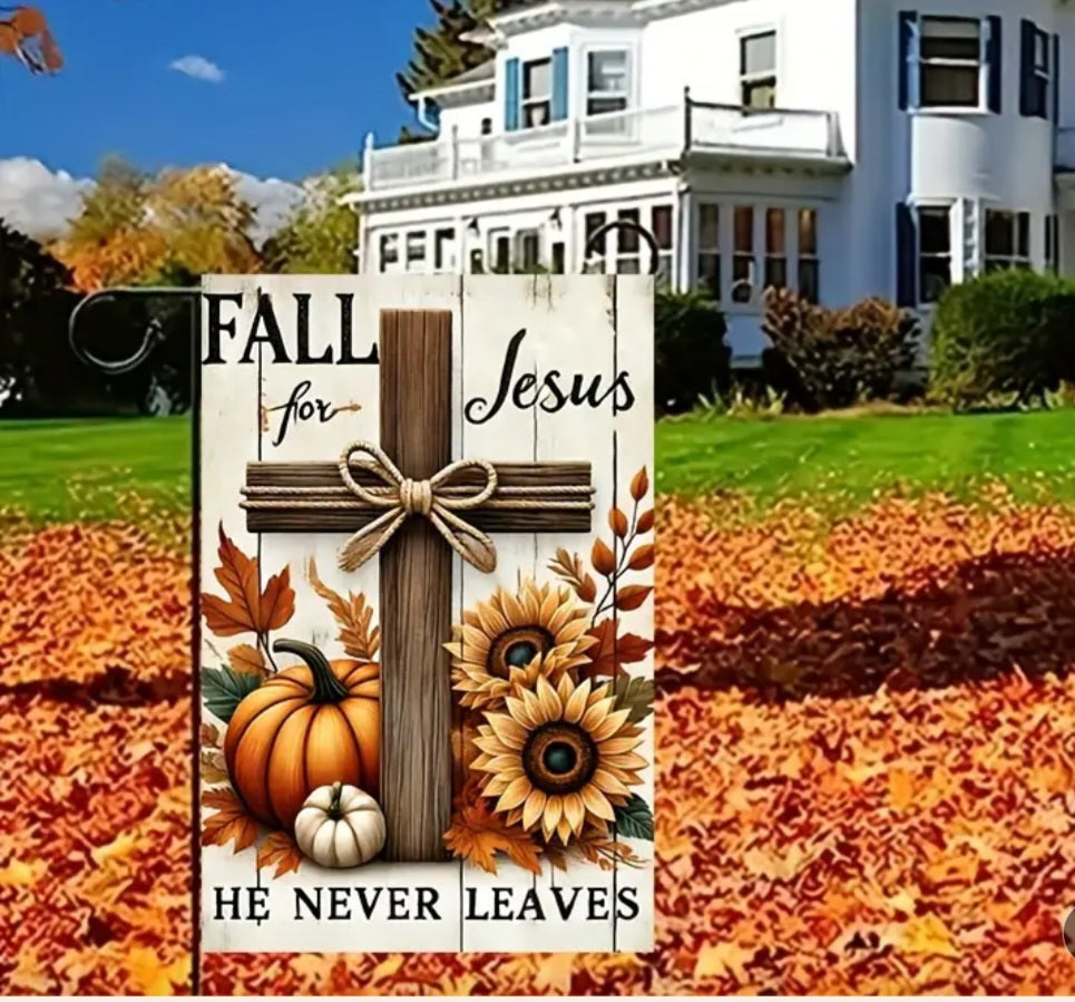 Fall For Jesus Garden Flag