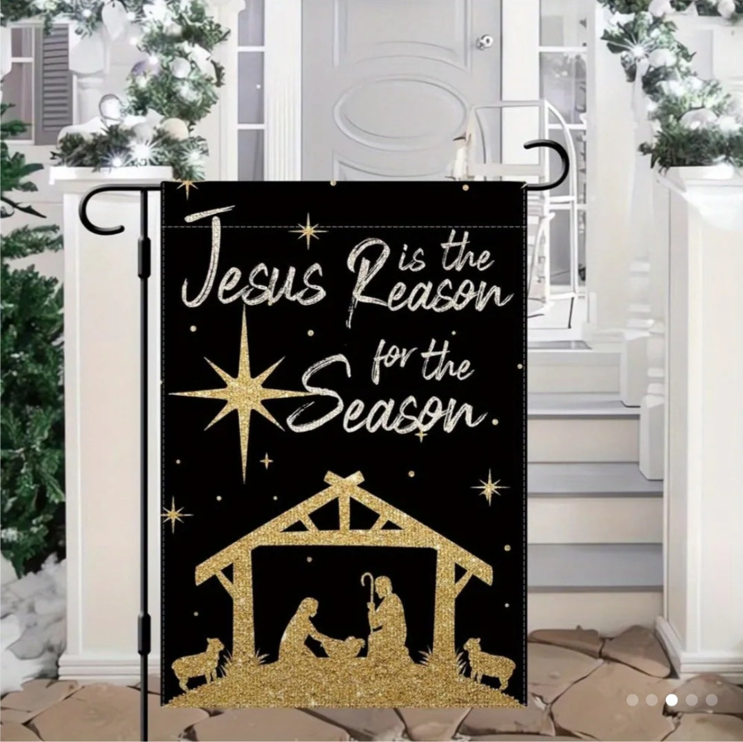 Jesus is the Reason for the Season Garden Flag