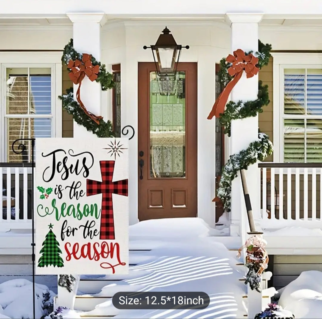 Jesus is the Reason for the Season Garden Flag