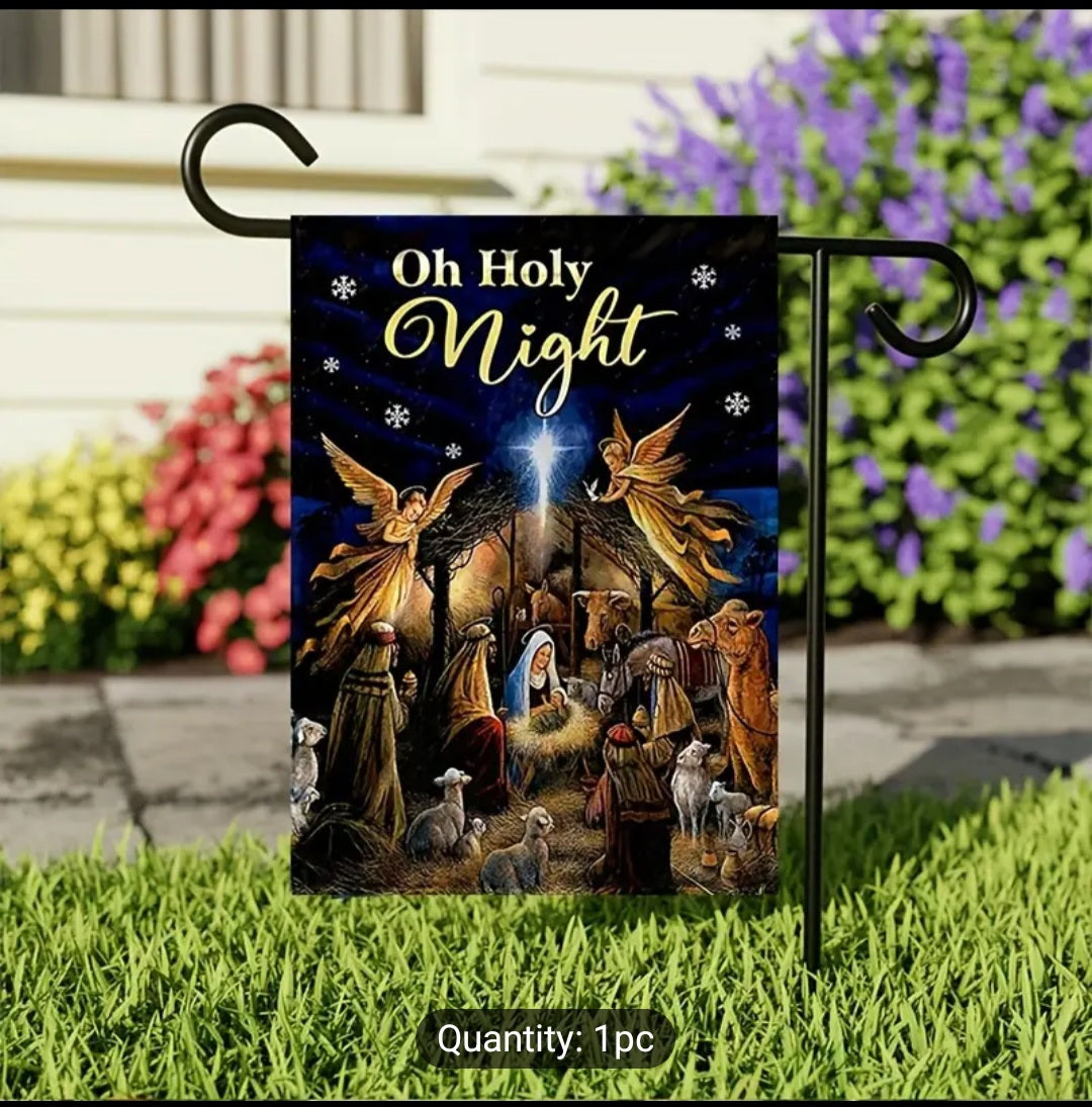 Oh Holy Night Garden Flag